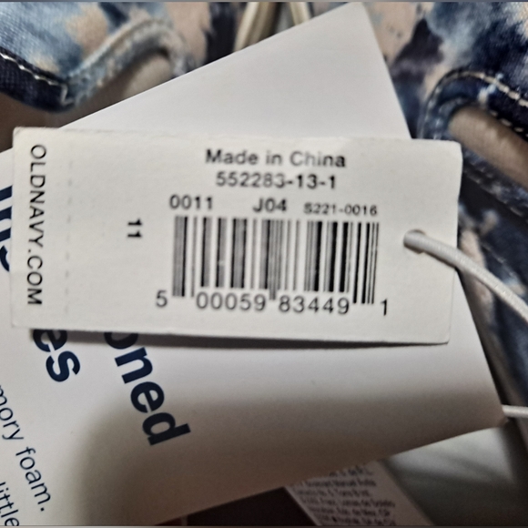 "NWT" Old Navy Tie-Dye Slip-on Sneakers Women's 11 Blue & White Cushioned Insole - Picture 10 of 13